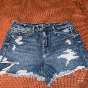American Eagle Mom Jean shorts 12 distressed destroyed